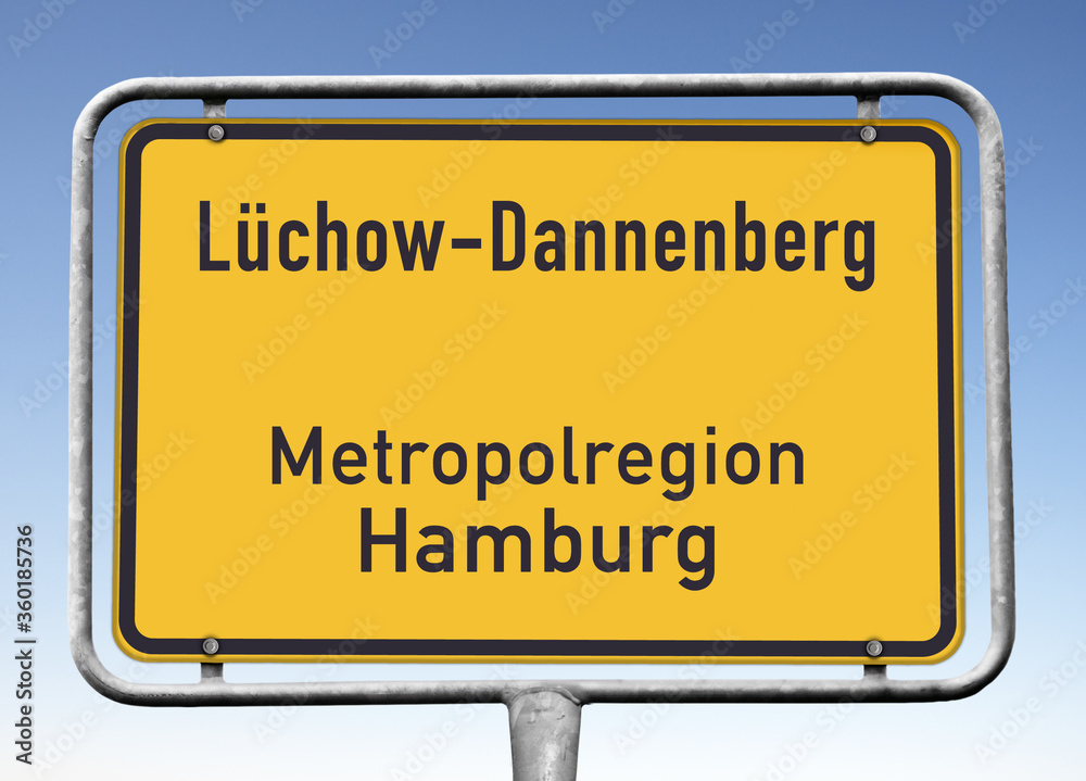 Ortswerbeschild Lüchow-Dannenberg, Metropolregion Hamburg, (Symbolbild)