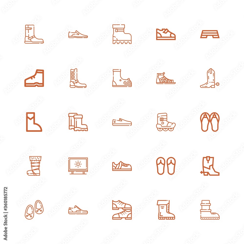 Editable 25 footwear icons for web and mobile