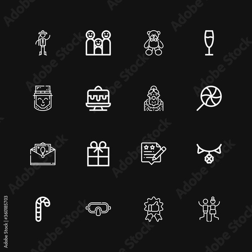 Editable 16 happy icons for web and mobile