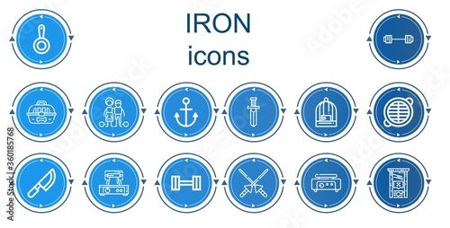 Editable 14 iron icons for web and mobile