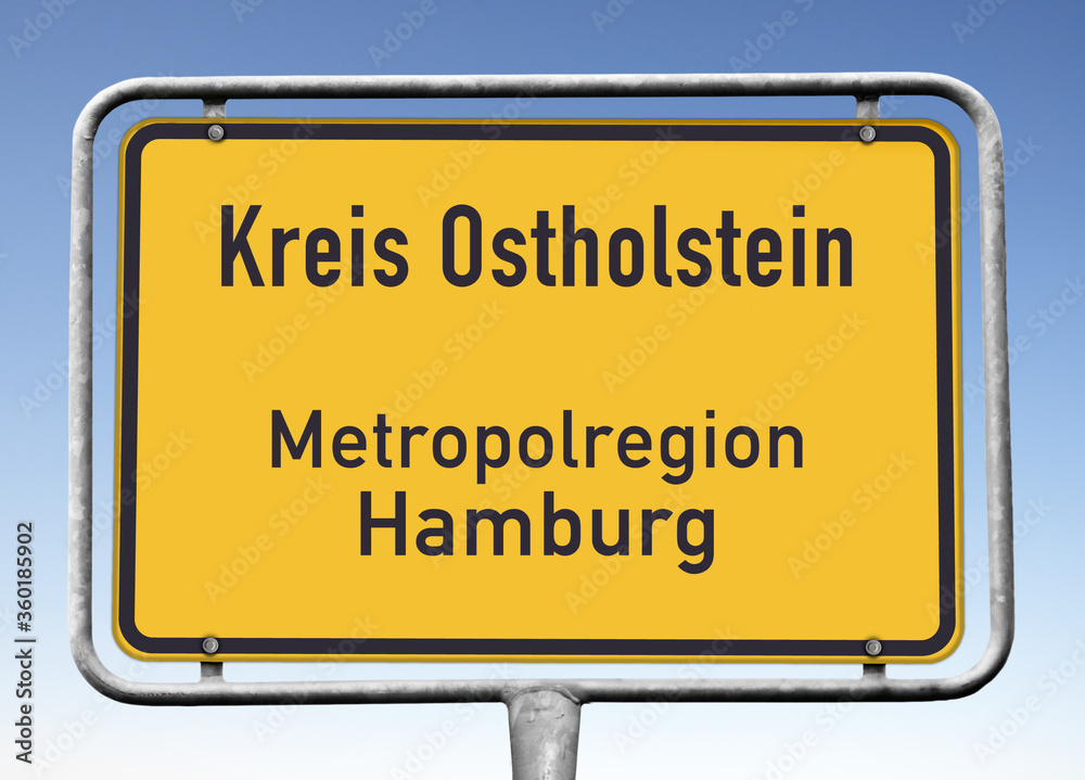 Ortswerbeschild Kreis Ostholstein, Metropolregion Hamburg, (Symbolbild)