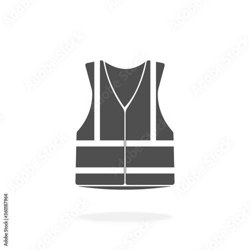 Hi Vis Jacket Work Ware Uniform Clothing Vest - Silhouette Black Icon Illustration Sign Symbol