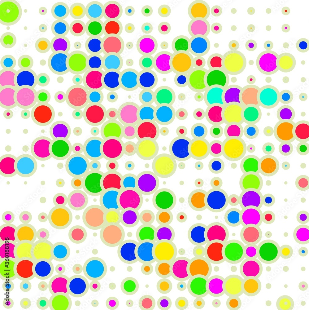 colorful circles on white background