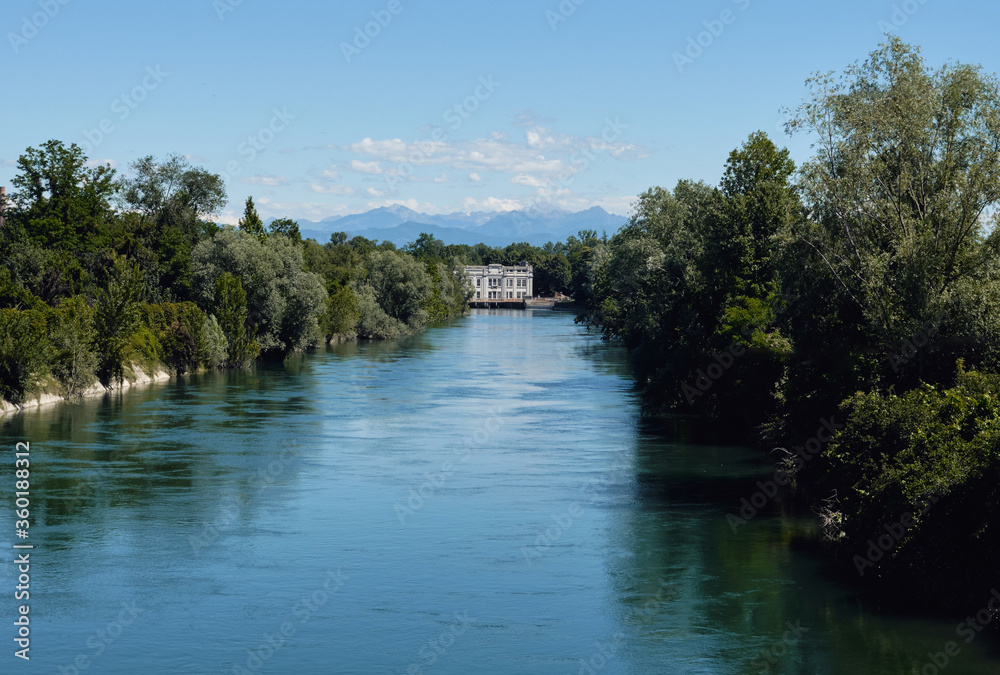 Cassano d'Adda, Old hemp factory along the river - Lombardy, Italy. Cassano d'Adda, Old hemp factory along the river - Lombardy, Italy.