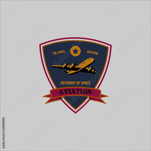 Vintage aviation logo, badge design, retro design