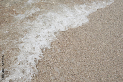  Background. The texture of light sand and sea foam. Beach. Copy space for text.