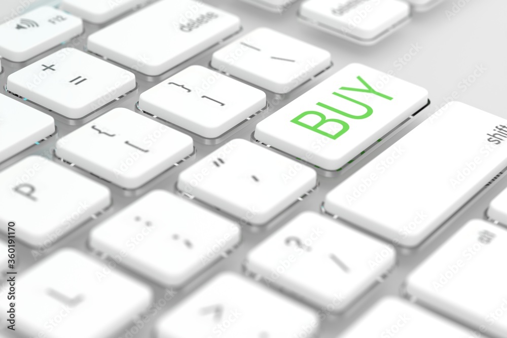 buy key on keyboard showing e-commerce or commerce concept - 3D Rendering buy key on keyboard showing e-commerce or commerce concept - 3D Rendering