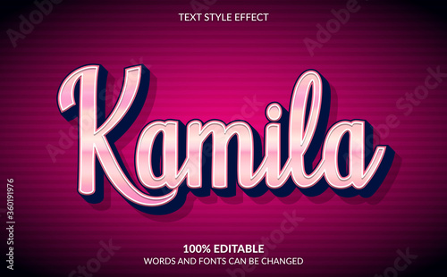 Editable Text Effect, Stylish Pink Text Style