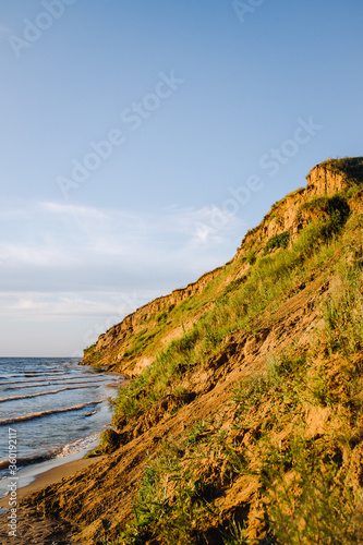 The beautiful coast during the sunset
