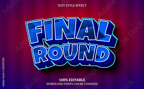 Editable Text Effect, Final Round in Comic Style
