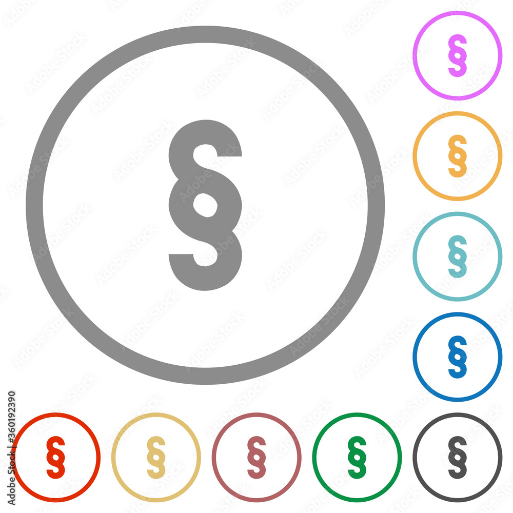 Paragraph symbol flat icons with outlines Paragraph symbol flat icons with outlines