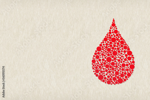 Blood donation concept with copy space on white background