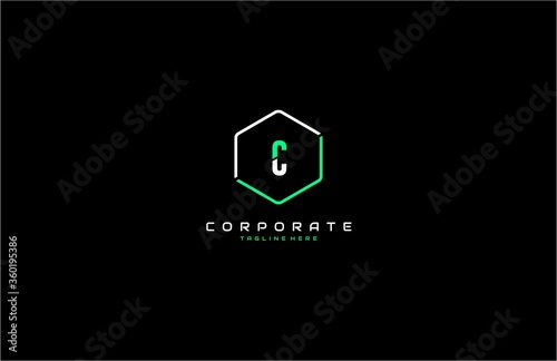 Letter C Polygon Line Futuristic Modern Logo