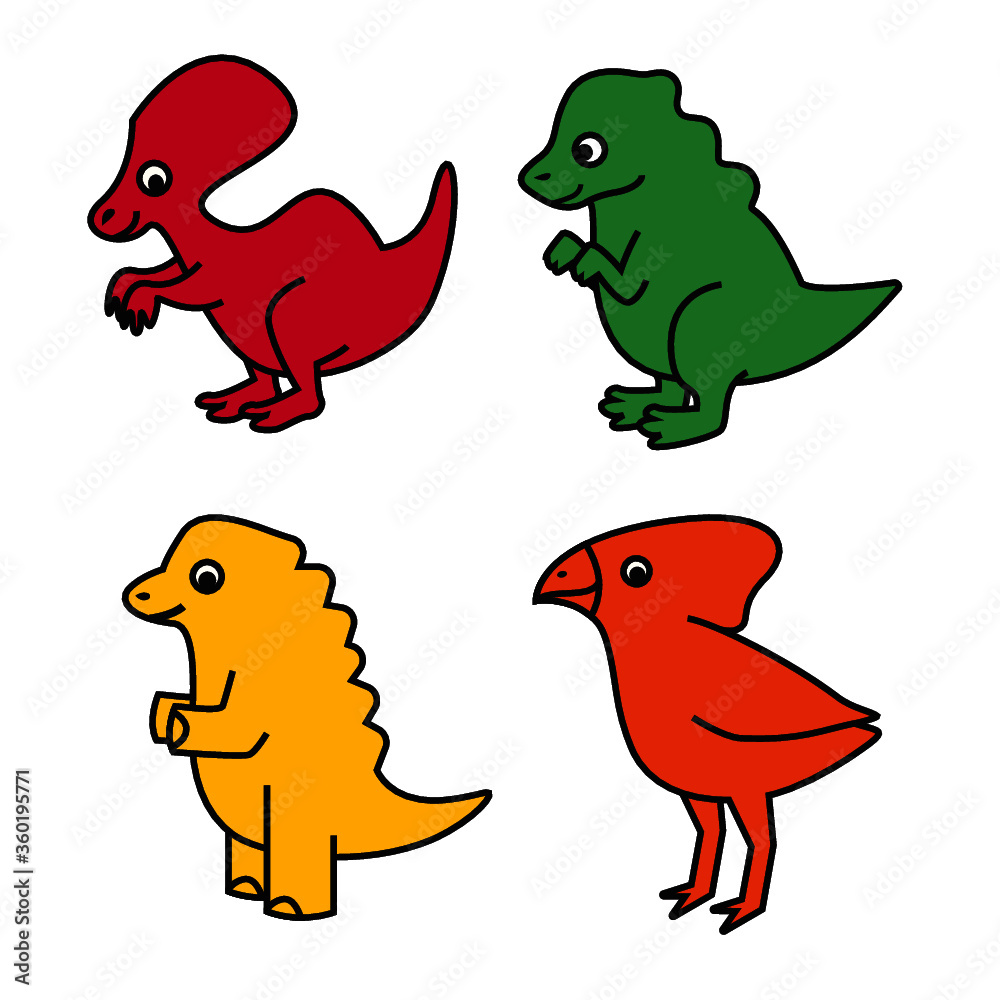 set of funny cute cartoon dinosaur monsters set of funny cute cartoon dinosaur monsters
