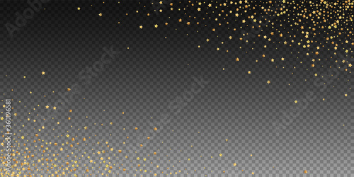 Gold stars luxury sparkling confetti. Scattered sm