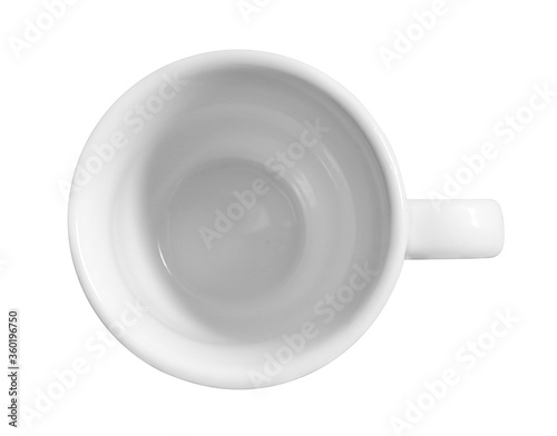 White empty cup isolated on white background