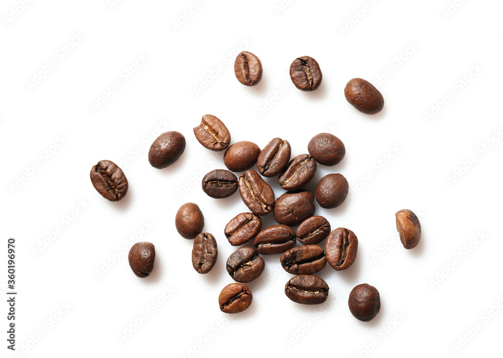 Group of coffee beans isolated on white background Group of coffee beans isolated on white background