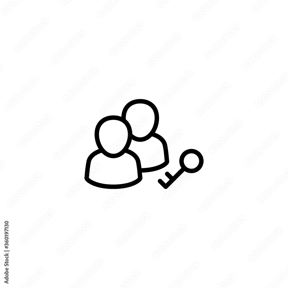 Public Access Icon in black line style icon, style isolated on white background Public Access Icon in black line style icon, style isolated on white background
