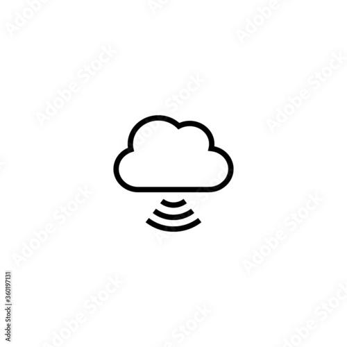 Cloud Wireless icon in black line style icon, style isolated on white background
