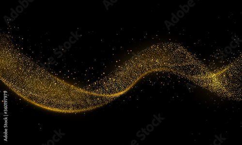 Gold glitter wave