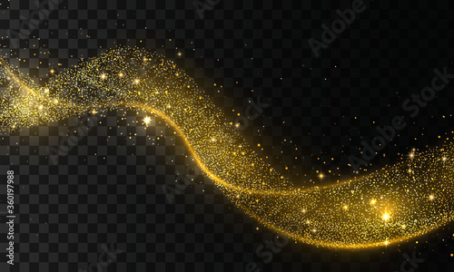 Gold glitter wave