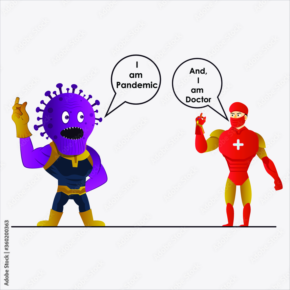 Ταπετσαρία Doctor Killing Corona, Doctor iron man Killing Thanos Corona, Covid19 Pandemic,