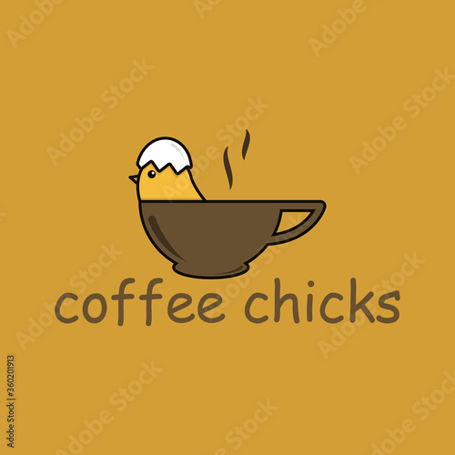 coffee and chicks logo design
