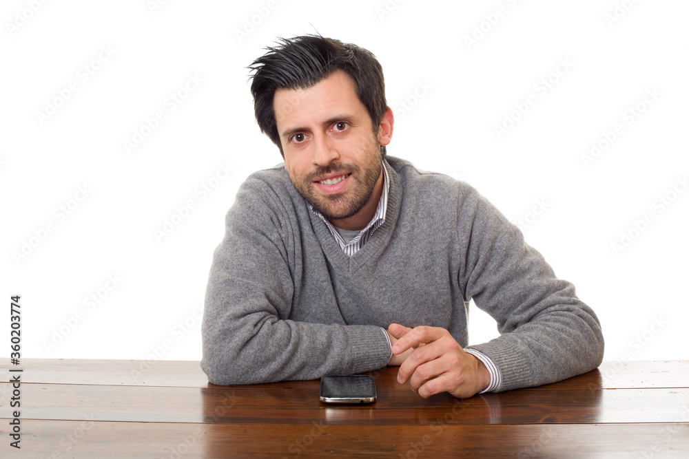 happy man on a desk happy man on a desk