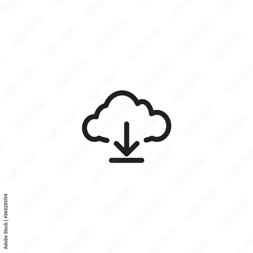Cloud Download line icon vector