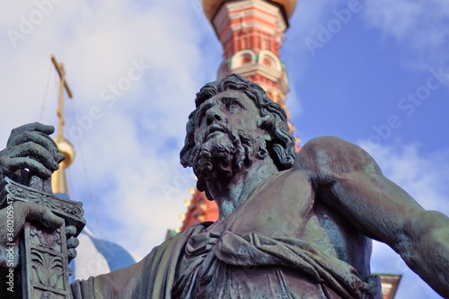 Monument to Minin and Pozharsky on the Red Square, Moscow, Russia. photo