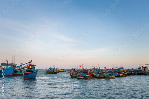Song Dinh river in Lagi harbour Vietnam