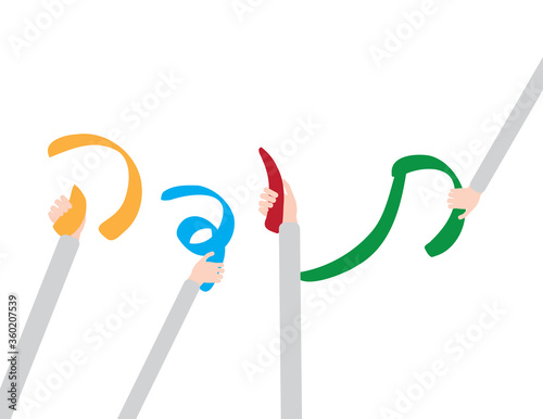 Hand Holding Hebrew Letters and Create the Word Thank you. Translation - Thank you