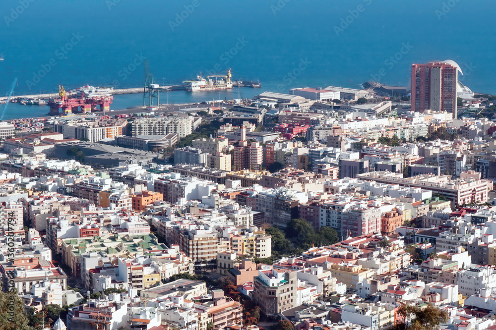 View over Santa Cruz de Tenerife   and a part from the harvest
