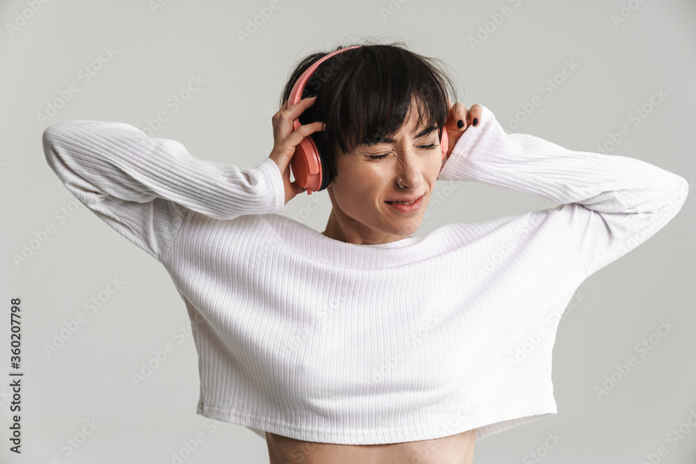 Portrait of an attractive short brunette haired woman Portrait of an attractive short brunette haired woman