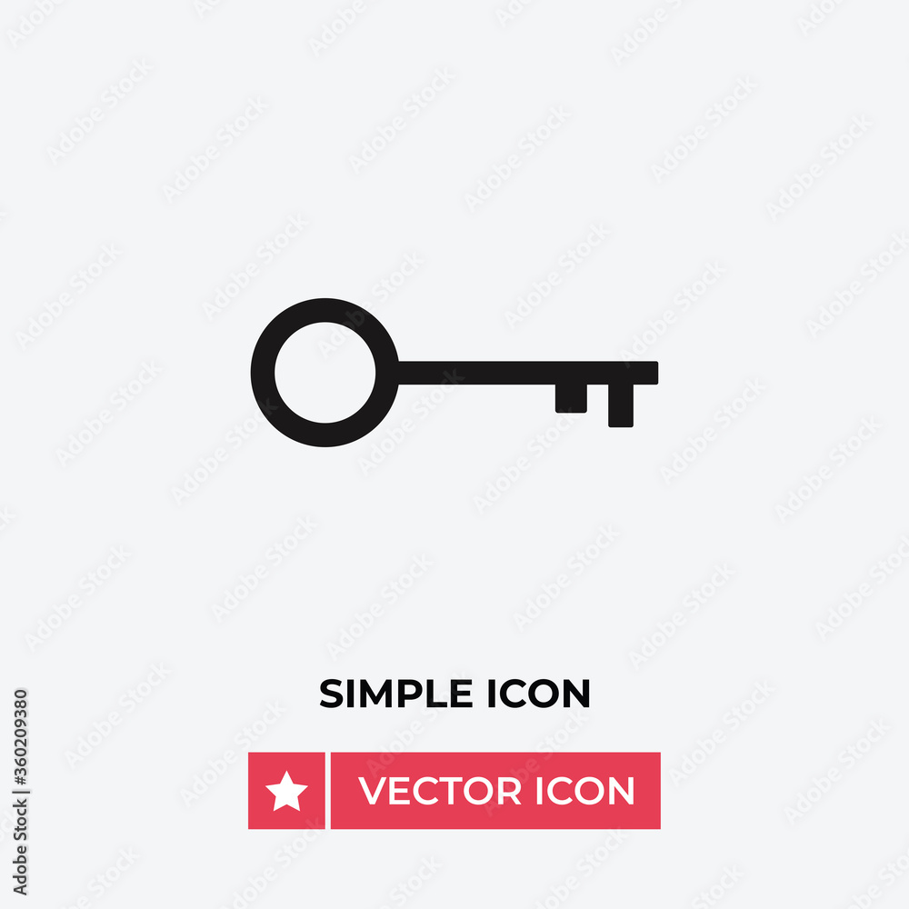 Key vector icon, simple sign for web site and mobile app. Key vector icon, simple sign for web site and mobile app.
