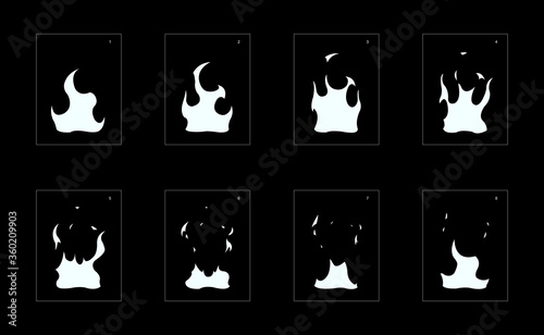 Explosion Smoke effect. Explosion Animation effect. Animation Sprite sheet for games, cartoon or animation. vector style animation effect 1271.