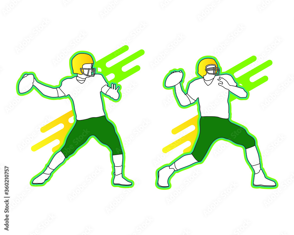 Fototapeta premium Football player silhouette vector set design sports