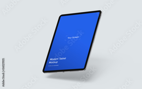 Floating Tablet Mockup | Fully Editable File, Replaceable Screen, Separated Shadow and Background