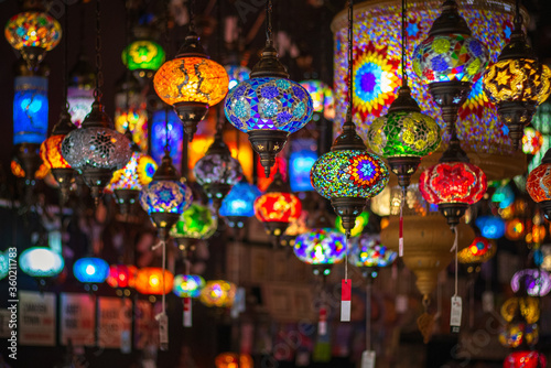 Turkish mosaic lamp on display at Camden market in London