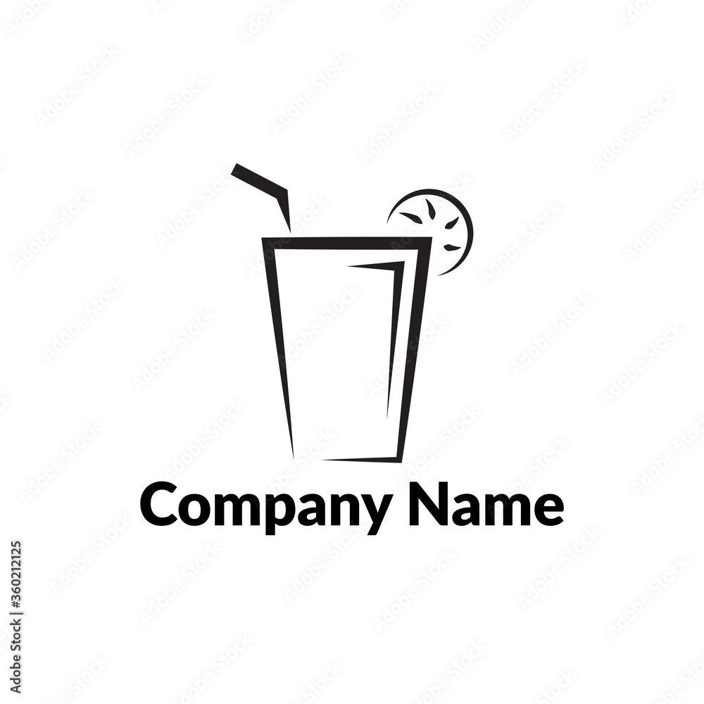 Simple logo of a glass of lemonade. Abstract. Vector eps.10