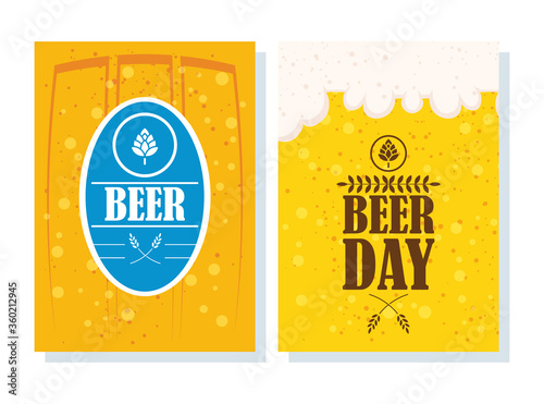 Beer day celebration event with seal stamp