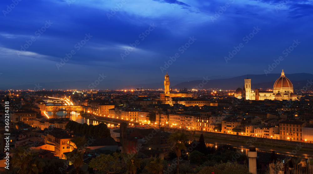 Fototapeta premium Florence at night, Italy