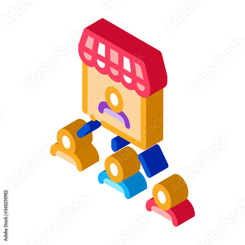 seller and buyers icon vector. isometric seller and buyers sign. color isolated symbol illustration