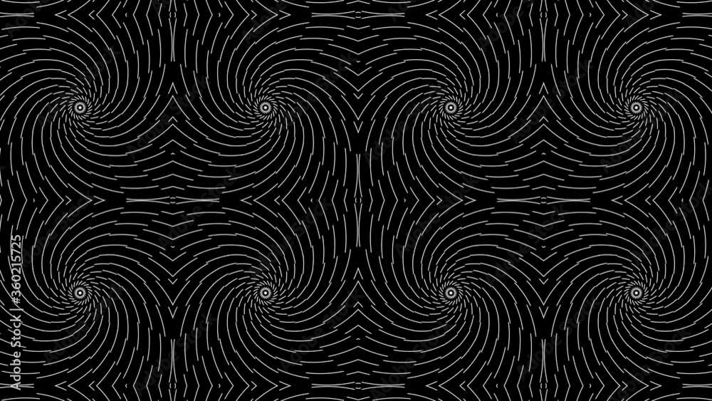 Hypnotic effect with many screens of spiral lines. Circle striped halftones. Psychedelic optical illusion. Seamless looping animation. Hypnotic effect with many screens of spiral lines. Circle striped halftones. Psychedelic optical illusion. Seamless looping animation.