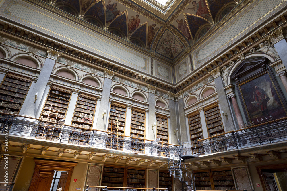BUDAPEST, HUNGARY JUNE 23, 2018 Interior of ELTE Central University