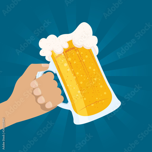 Beer day celebration event with jar
