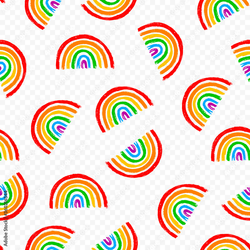 Seamless pattern with LGBT vector rainbow