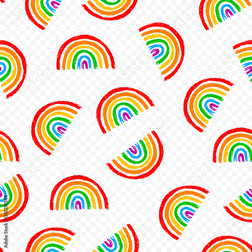 Seamless pattern with LGBT vector rainbow