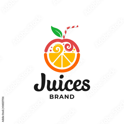 Organic Juice Brand Logo Template