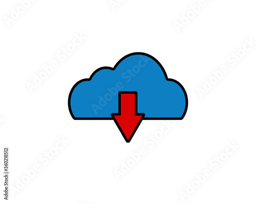 Cloud sync arrow line icon. Backup and restore data cloud storage sign for mobile concept and web design, cloud upload and download arrows.